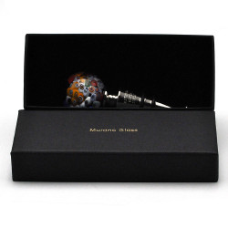 Black millefiori round bottle stopper in murano glass