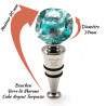 Turquoise blue and silver cube bottle stopper in murano glass