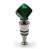 Green and silver cube bottle stopper in murano glass