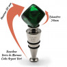 Green and silver cube bottle stopper in murano glass