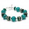 Green emerald bracelet in genuine murano venice glass