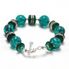 Green emerald bracelet in genuine murano venice glass