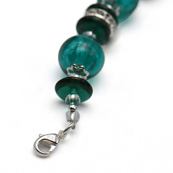 Bracelet vert emeraude en veritable verre de murano venise