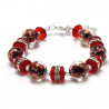 Red bracelet in real murano venice glass