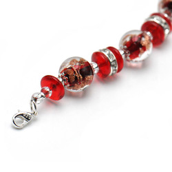 Red bracelet in real murano venice glass