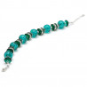 Bracelet vert emeraude en veritable verre de murano venise