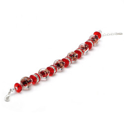 Red bracelet in real murano venice glass