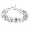 White bracelet in genuine venice murano glass