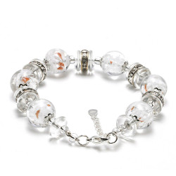 White bracelet in genuine venice murano glass