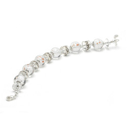 White bracelet in genuine venice murano glass