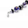 Blue cobalt and aventurine murano glass bracelet in real venice glass