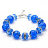 Navy blue murano glass bracelet in genuine venice glass