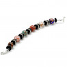 Multicolored and aventurine murano glass bracelet in real venice glass