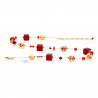 Collier rouge et or en verre de Venise