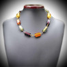 Necklace gold murano glass