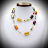 Four seasons, long fall, a necklace of venice beautiful, gold jewellery and murano glass italy