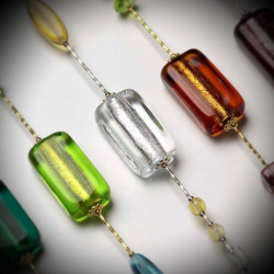 Collare lungo autunno, una collana di venezia bella, gioielli in oro e in vetro di murano, italia