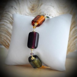 Bracelet amber in genuine murano glass from venice