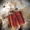 Earrings amber genuine murano glass of venice