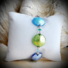 Bracciale verde blu autentico vetro di murano di venezia