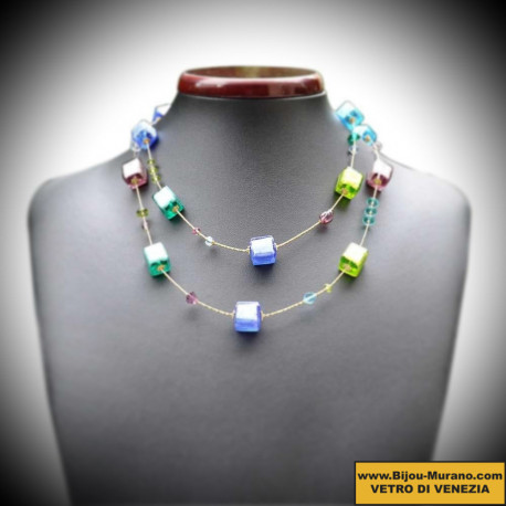 Necklace blue murano glass venice real
