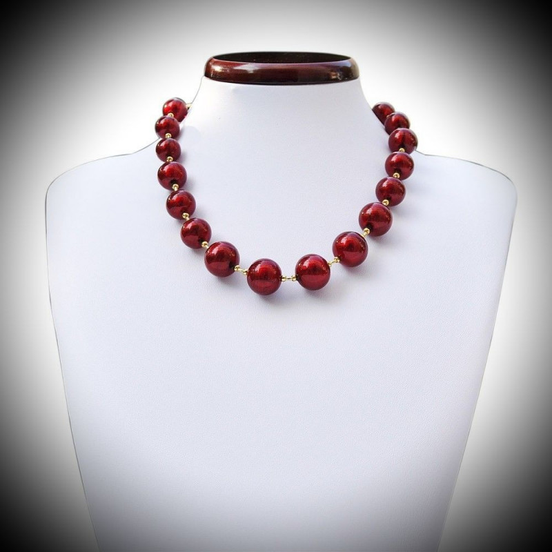 Halskette echtes muranoglas rot von venedig