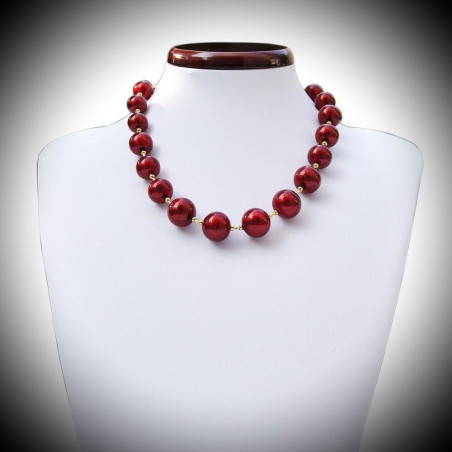 Halskette echtes muranoglas rot von venedig