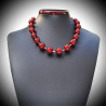 Necklace with red murano glass from venice