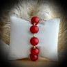 Bracelet rouge en veritable verre de murano de venise