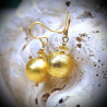 Earrings in murano glass from venice, beads, gold of venice