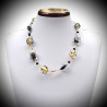 Necklace in murano glass black and gold of venice