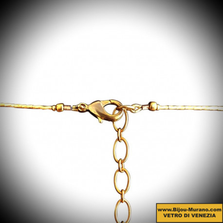 Collana di jo-jo nero e oro semplice giro in vetro di murano di venezia