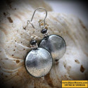 Comete silver loop earrings in real glass of murano in venice