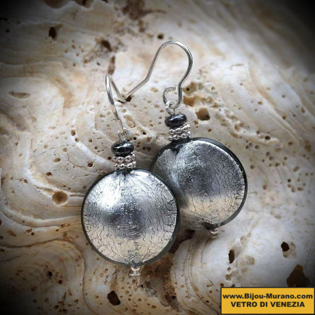 Earrings silver murano glass of venice