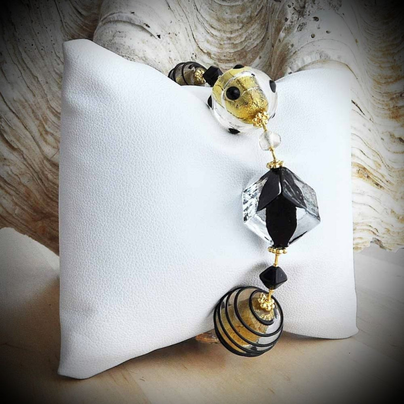 Bracelet genuine murano glass black and gold Bracelet genuine murano glass black and gold