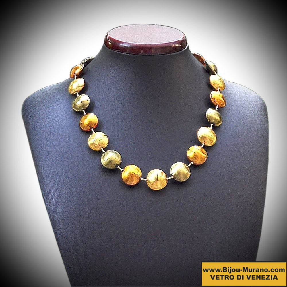 Necklace gold refined in murano glass of venice
