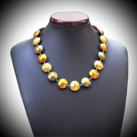 Collana in oro affinato in vetro di murano di venezia