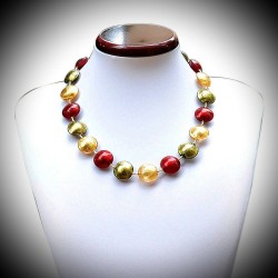 Halskette rot gold-glas murano-venedig