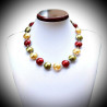 Necklace red gold murano glass of venice