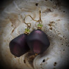 Earrings violets in the genuine murano glass of venice