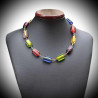 Collier multicouleur en veritable verre de murano de venise