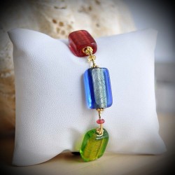 Bracelet genuine murano glass multicolor venice