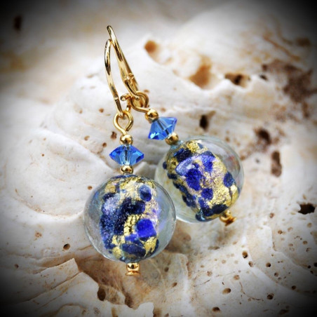 Ohrringe blaue murano venedig mondschein