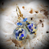 Boucles d'oreilles bleues en verre de murano de venise clair de lune