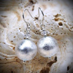 Earrings silver genuine murano glass
