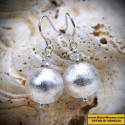 Beads silver earrings genuine murano glass