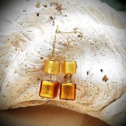 Cubi degradati gold ohrringe aus echten murano-glas