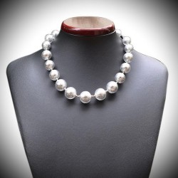 Beads silber halskette echtes muranoglas