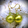 Earrings green anise in real murano glass