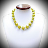 Necklace green clear genuine murano glass